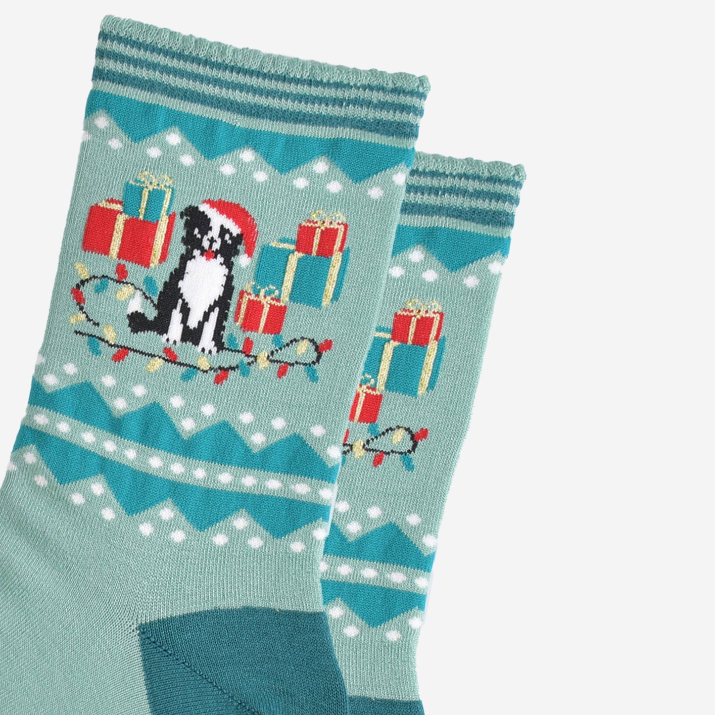 Christmas Border Collie Women's Bamboo Socks