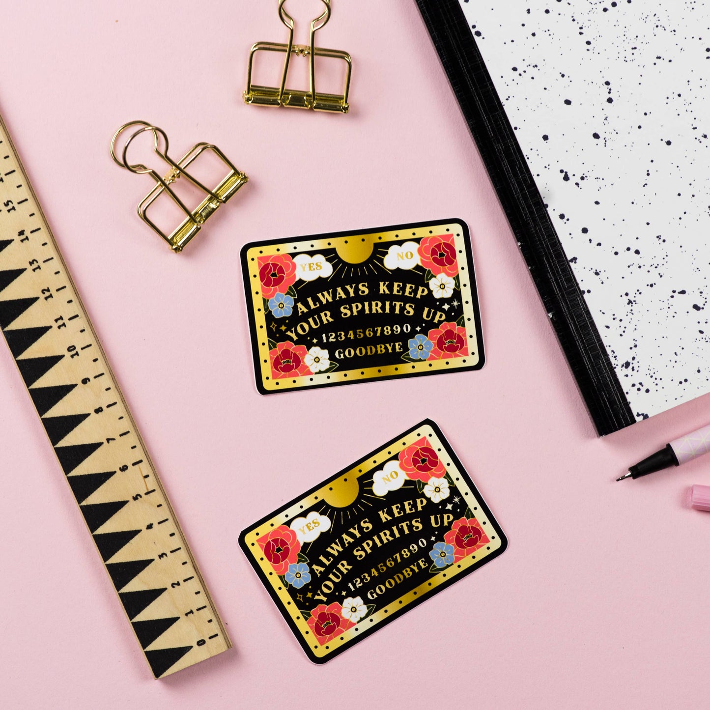 Small Ouija Board Sticker - Keep Your Spirits Up