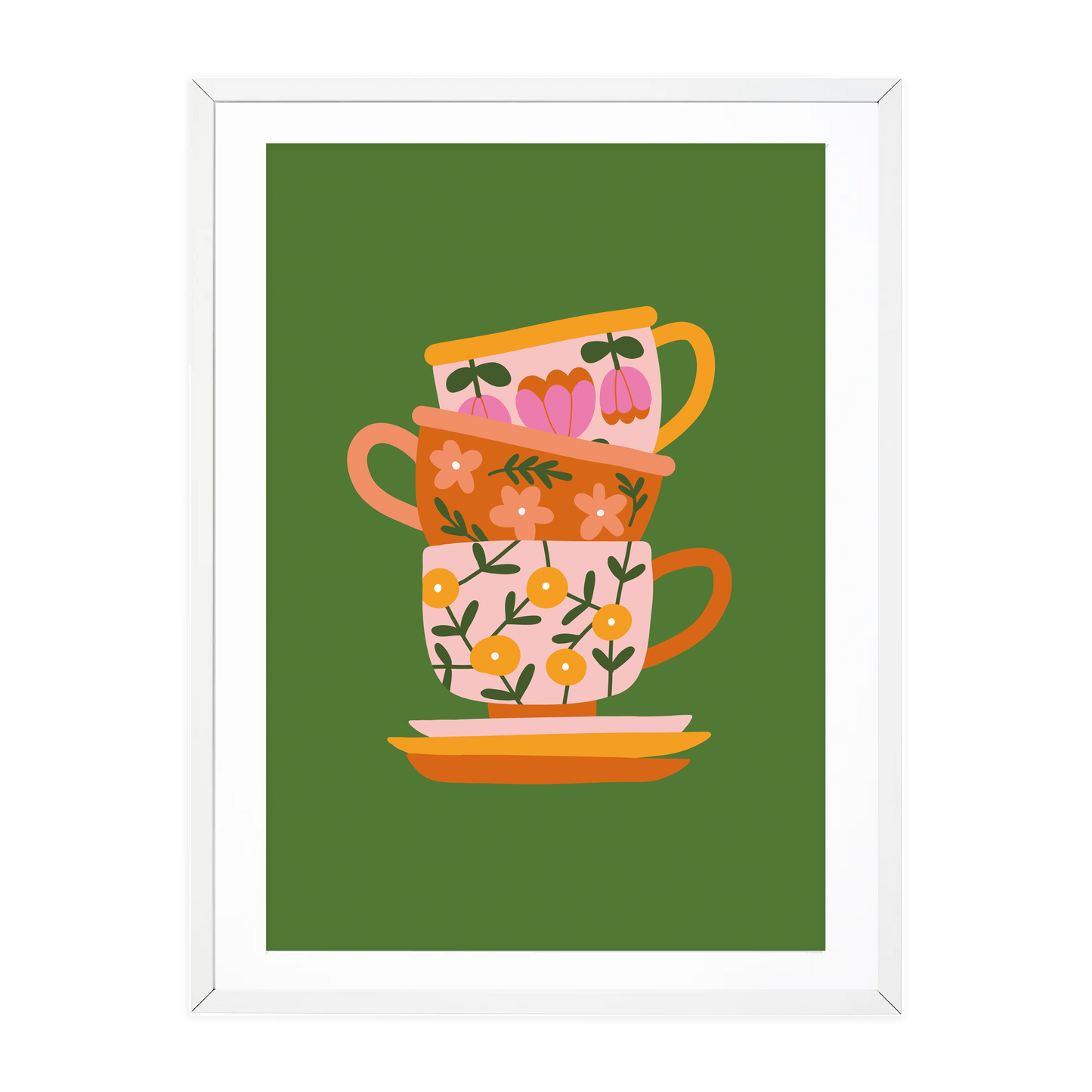 RETRO TEA CUPS - MID CENTURY ART PRINT