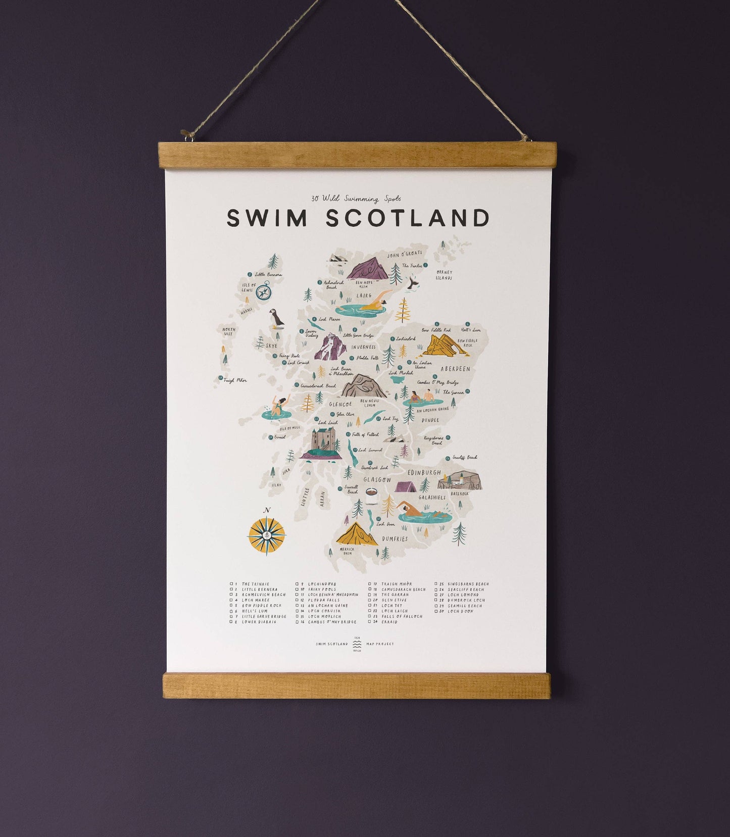 Swim Scotland A3 Map