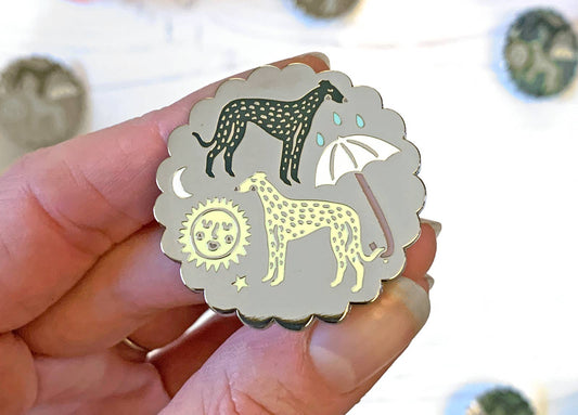 Whippets Enamel Pin Badge