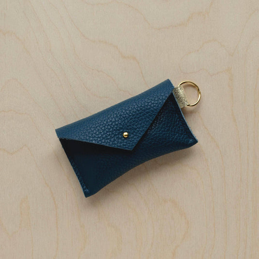 Teal Leather Keyring Card Holder