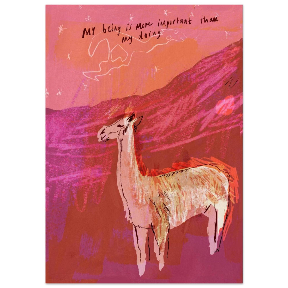 Llama Affirmation A4 Print