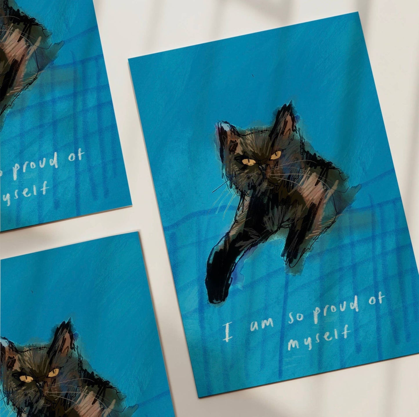 Proud of Myself Cat A4 Print