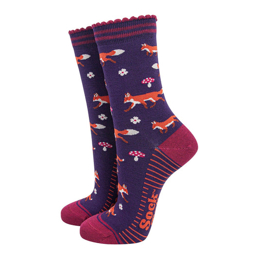 Fox and Toadstool Women's Bamboo Socks