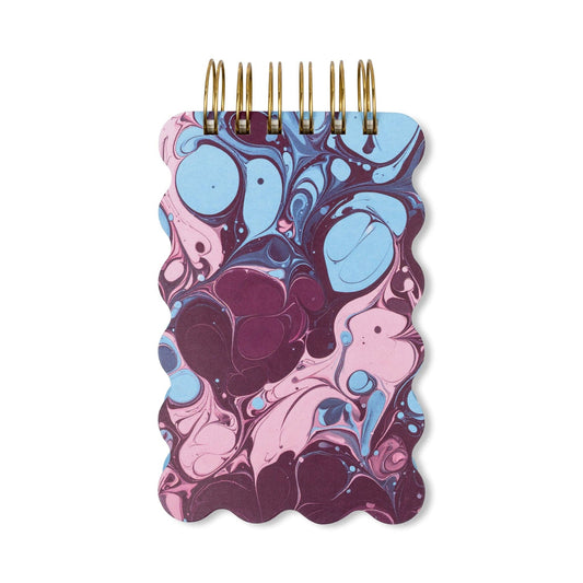 Marble Wavy Notepad - Burgundy