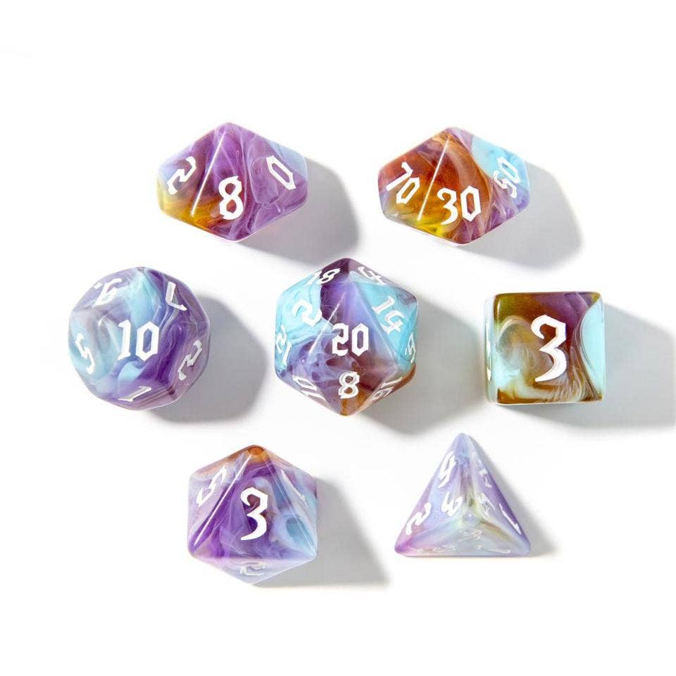 Mystic Earth Acrylic Dice - 7 Piece Set