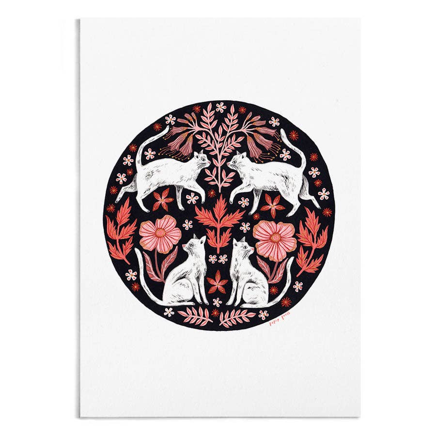Cats Circle A4 Print