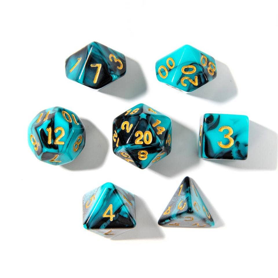 Shadowed Abyss | Acrylic Dice | 7-Polyhedral Set