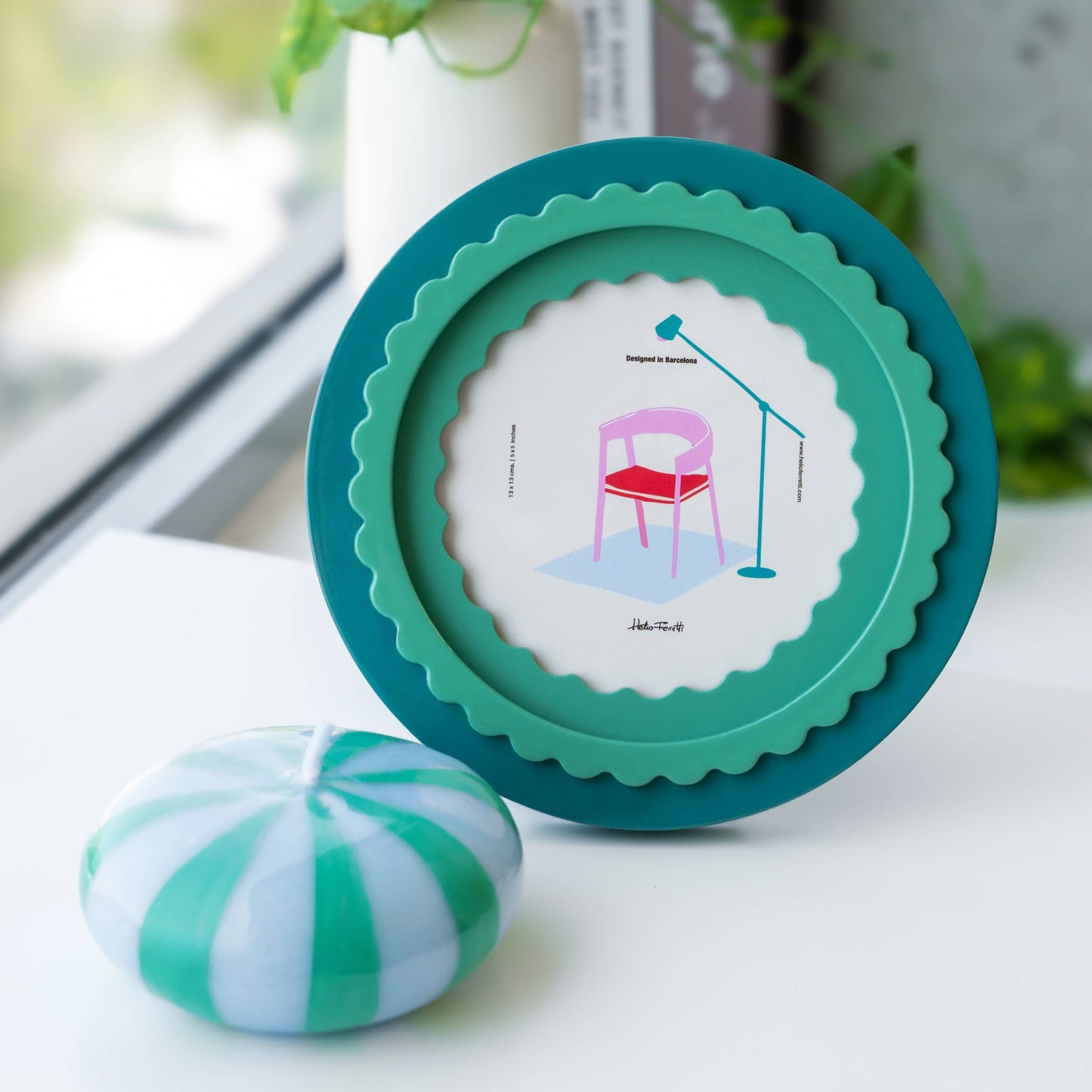 Green Frilled Photo Frame