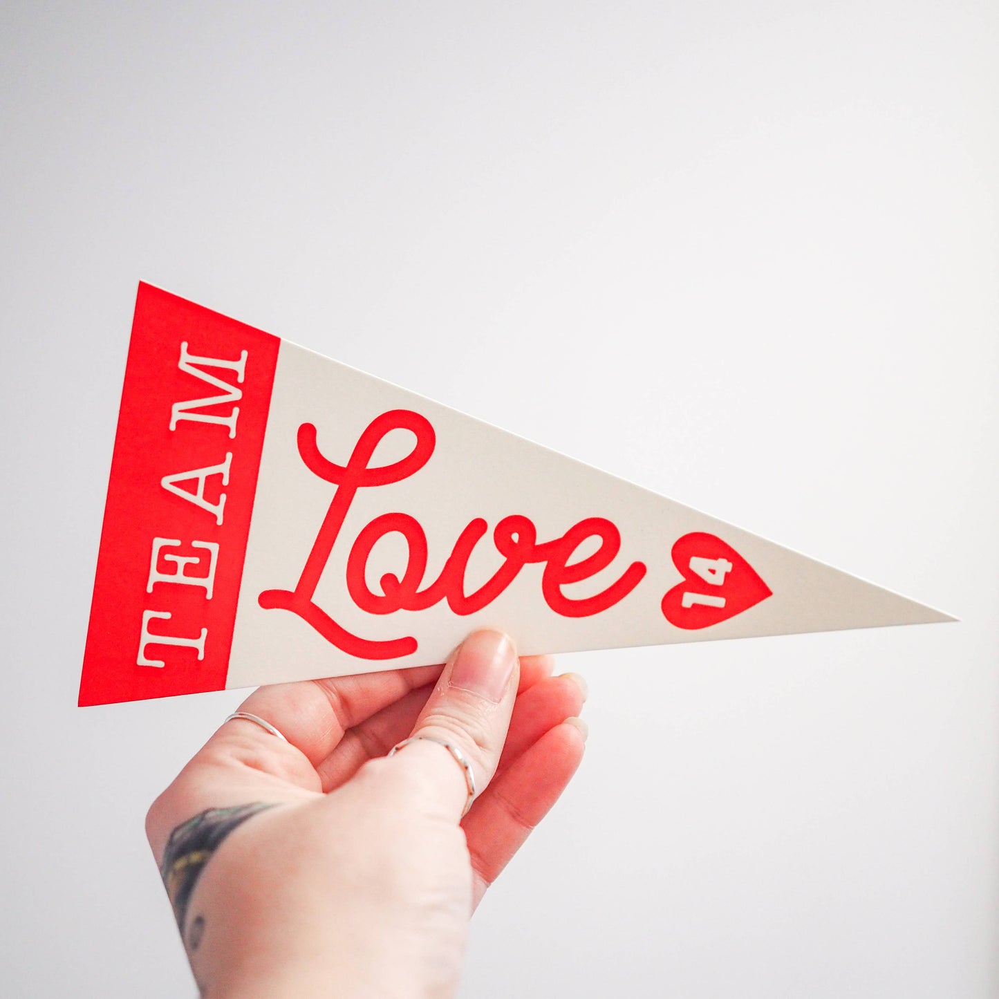 Team love pennant Valentines card
