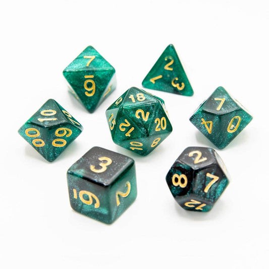 Emerald Night Acrylic Dice - 7 Piece Set
