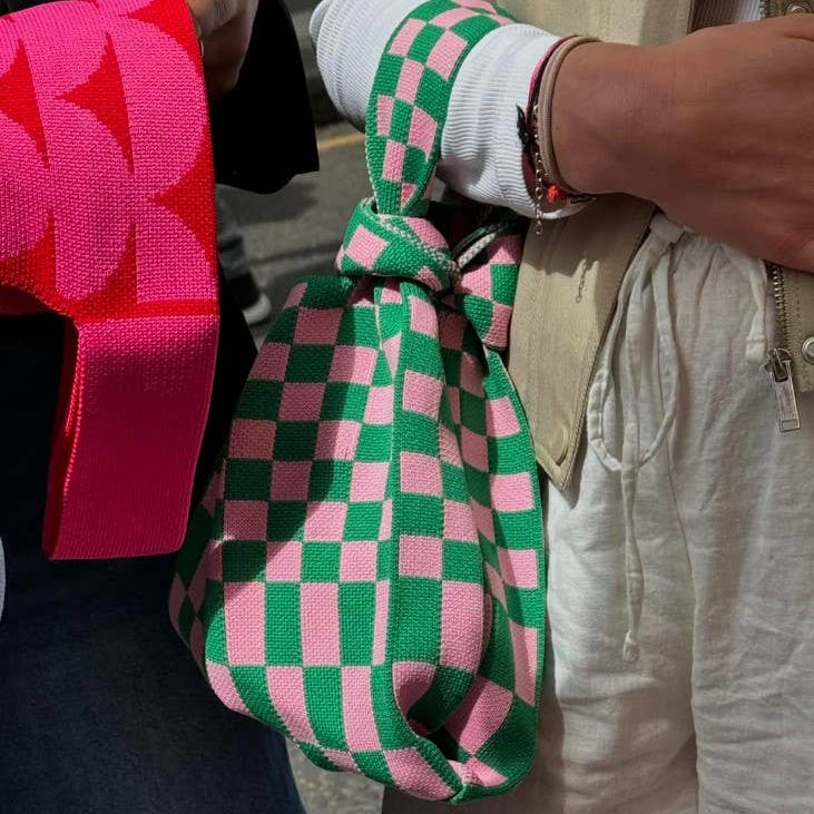 Black and White Check - Knitted bag