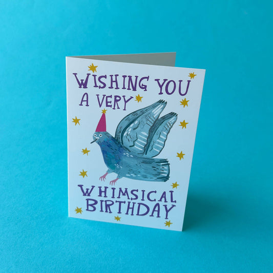 Whimsical Pigeon Birthday Greeting Card