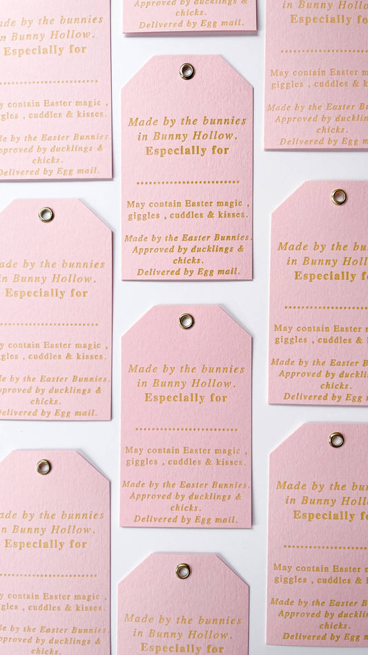 Made by the bunnies - Easter letter press gift tags