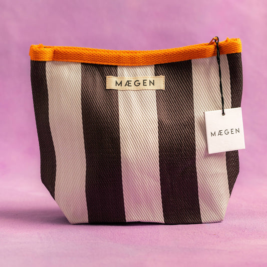 Orange/ White/ Aubergine Pouch