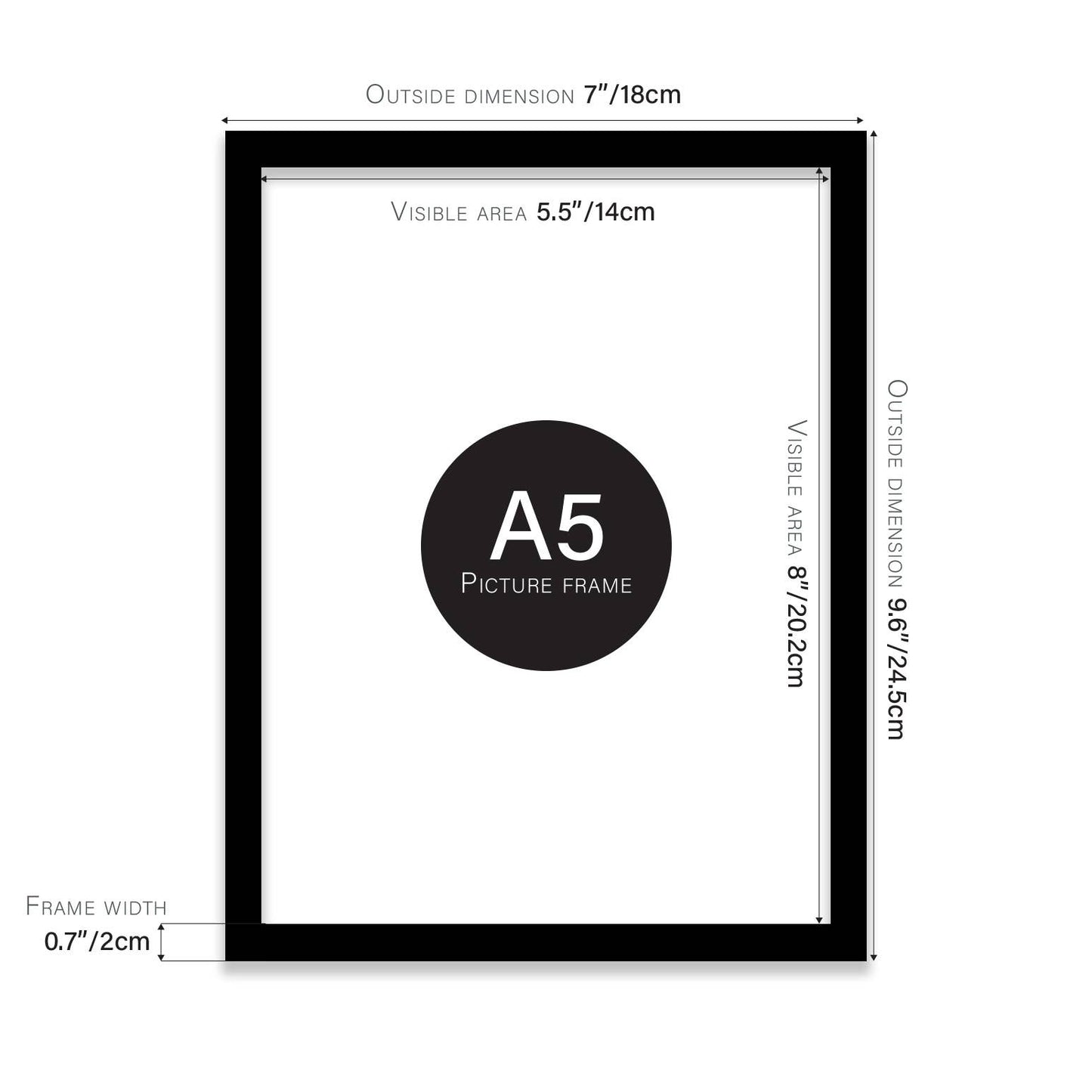 Black A5 Picture Frame