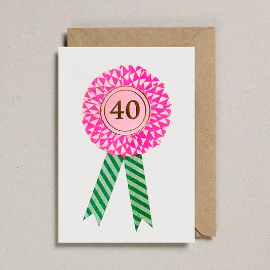 Age 40 Rosette Card