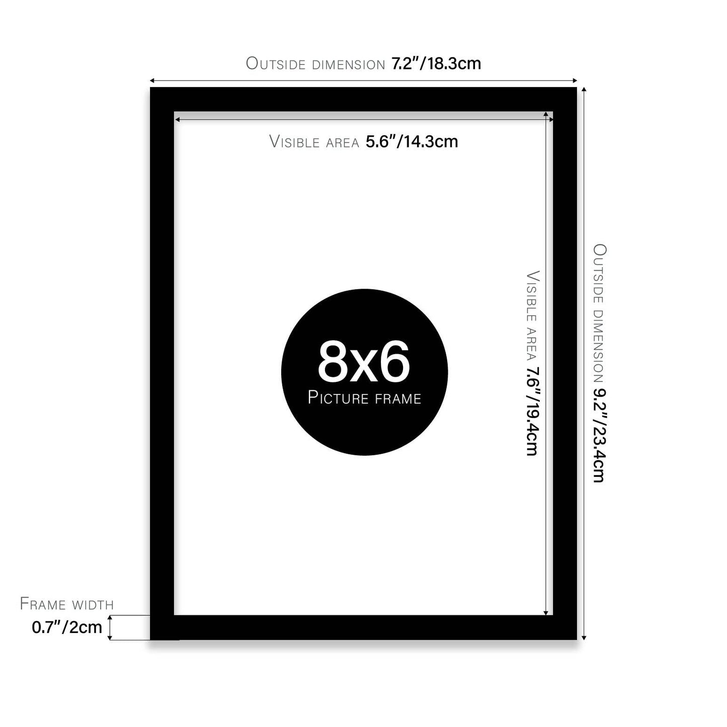 Black 8x6 Picture Frame