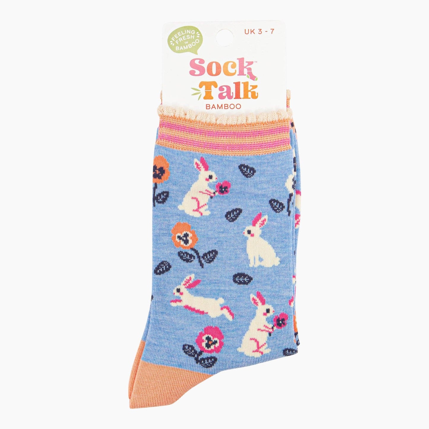 Rabbit and Flowers Women's Bamboo Socks