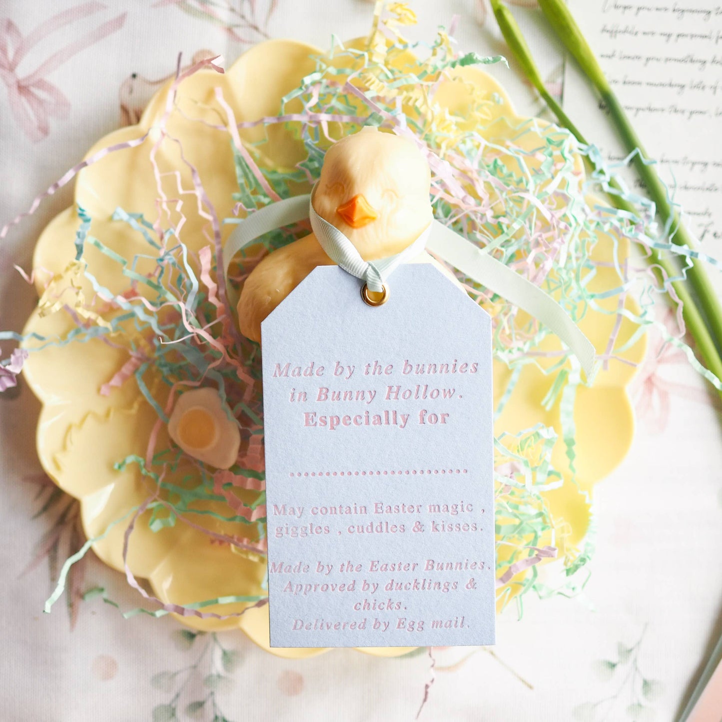 Made by the bunnies - Easter letter press gift tags