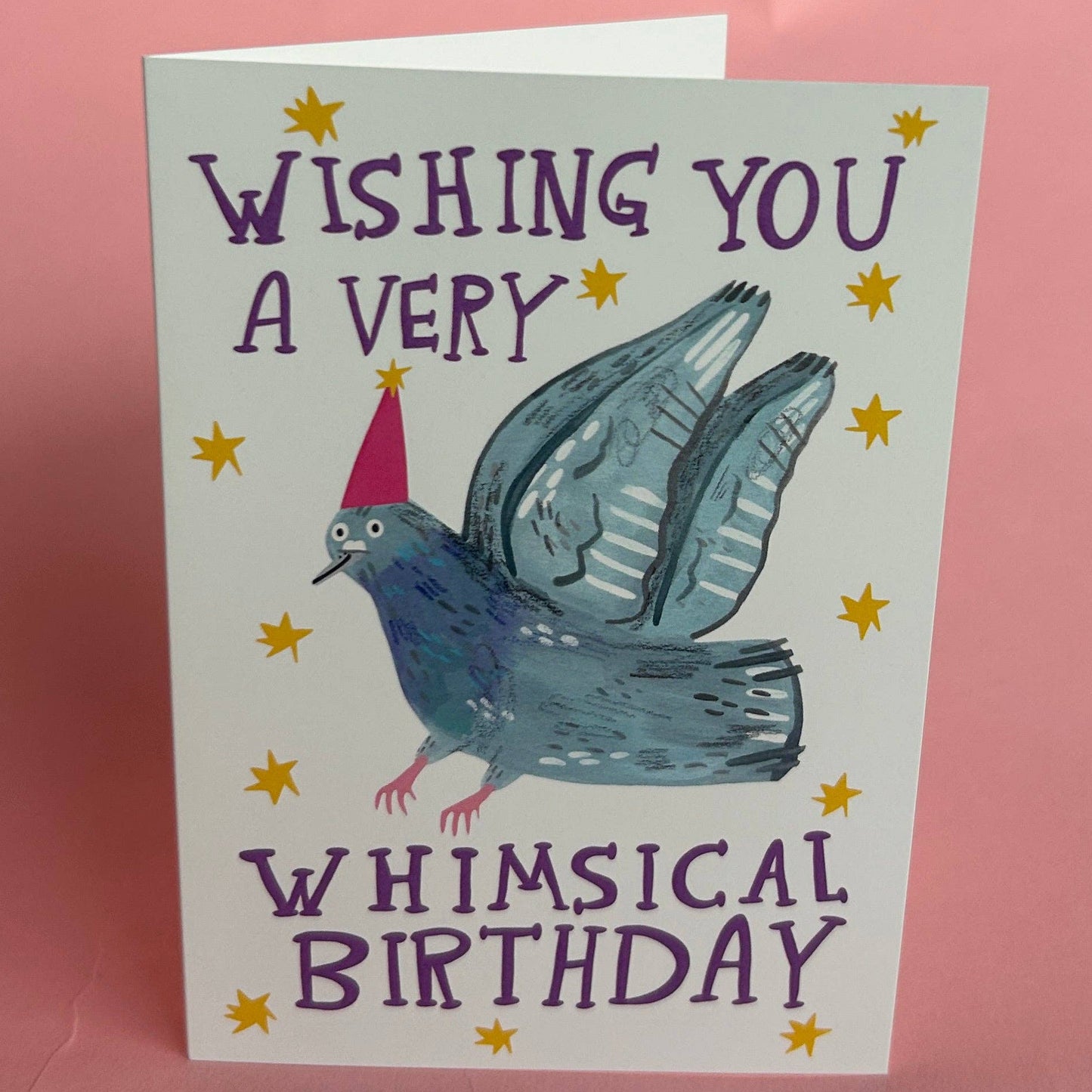 Whimsical Pigeon Birthday Greeting Card