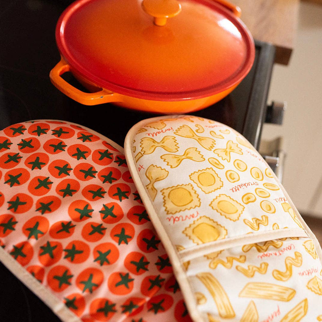 Pasta Lovers Organic Cotton Oven Gloves