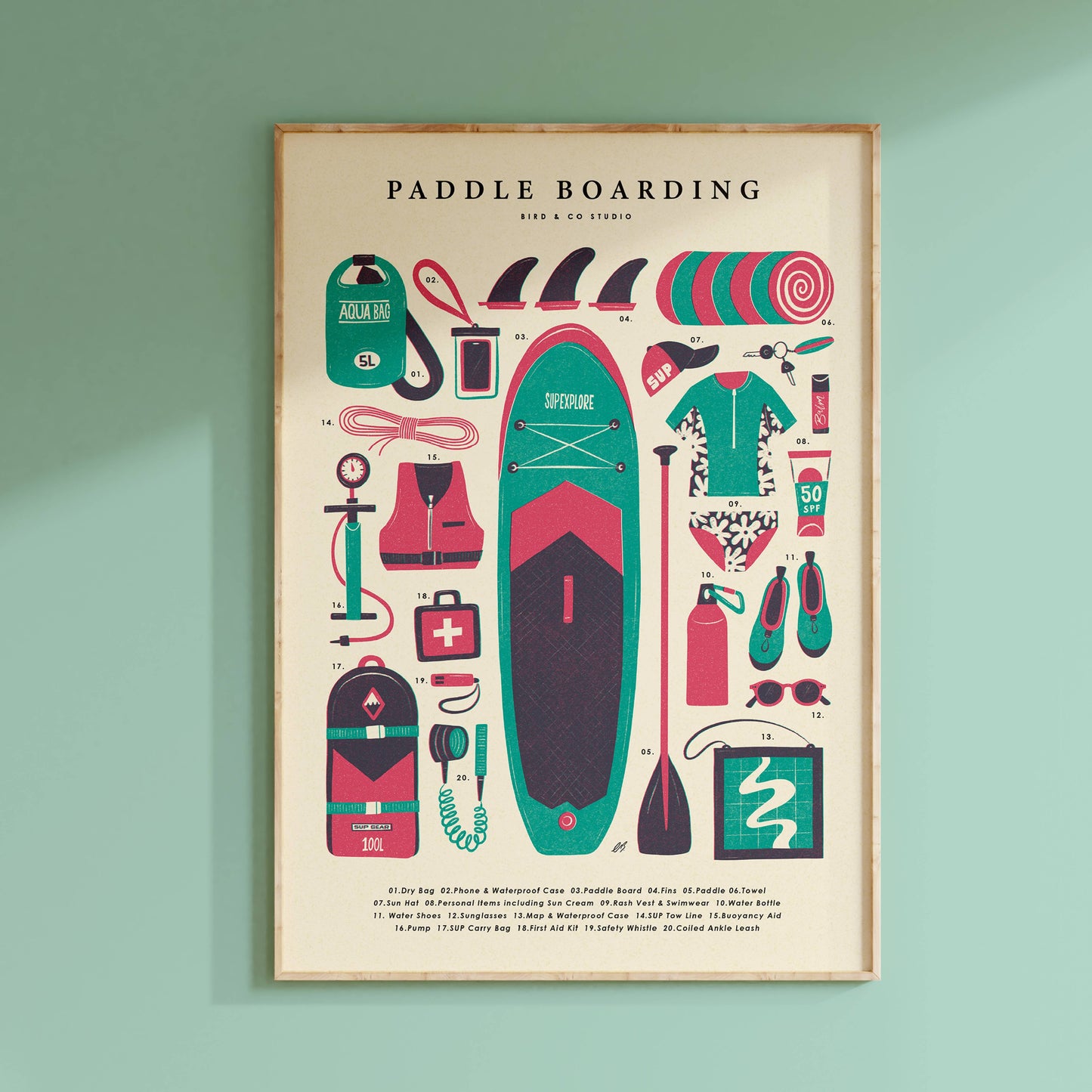 Paddle Boarding Kit A4 Print
