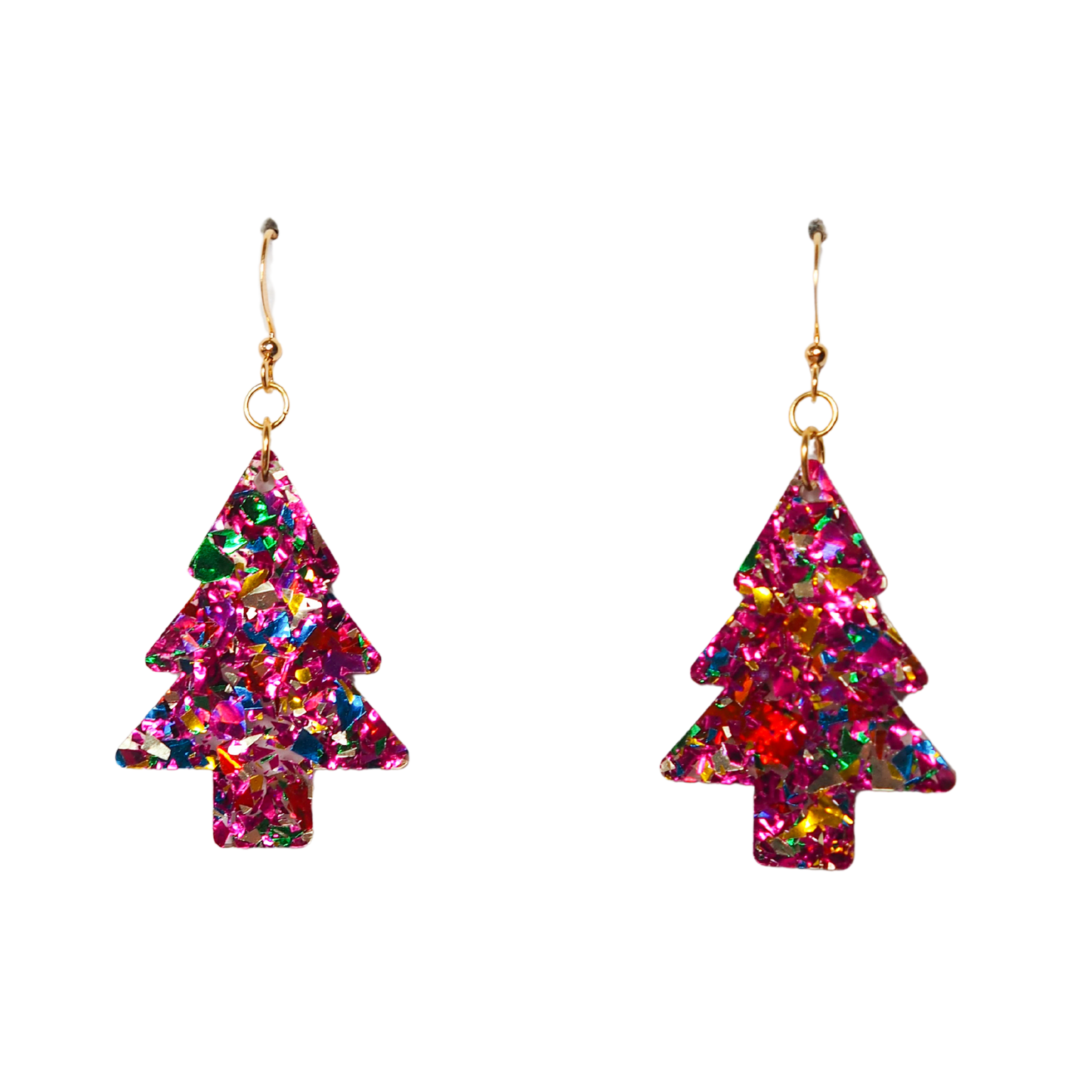 Rainbow Christmas Tree Earrings