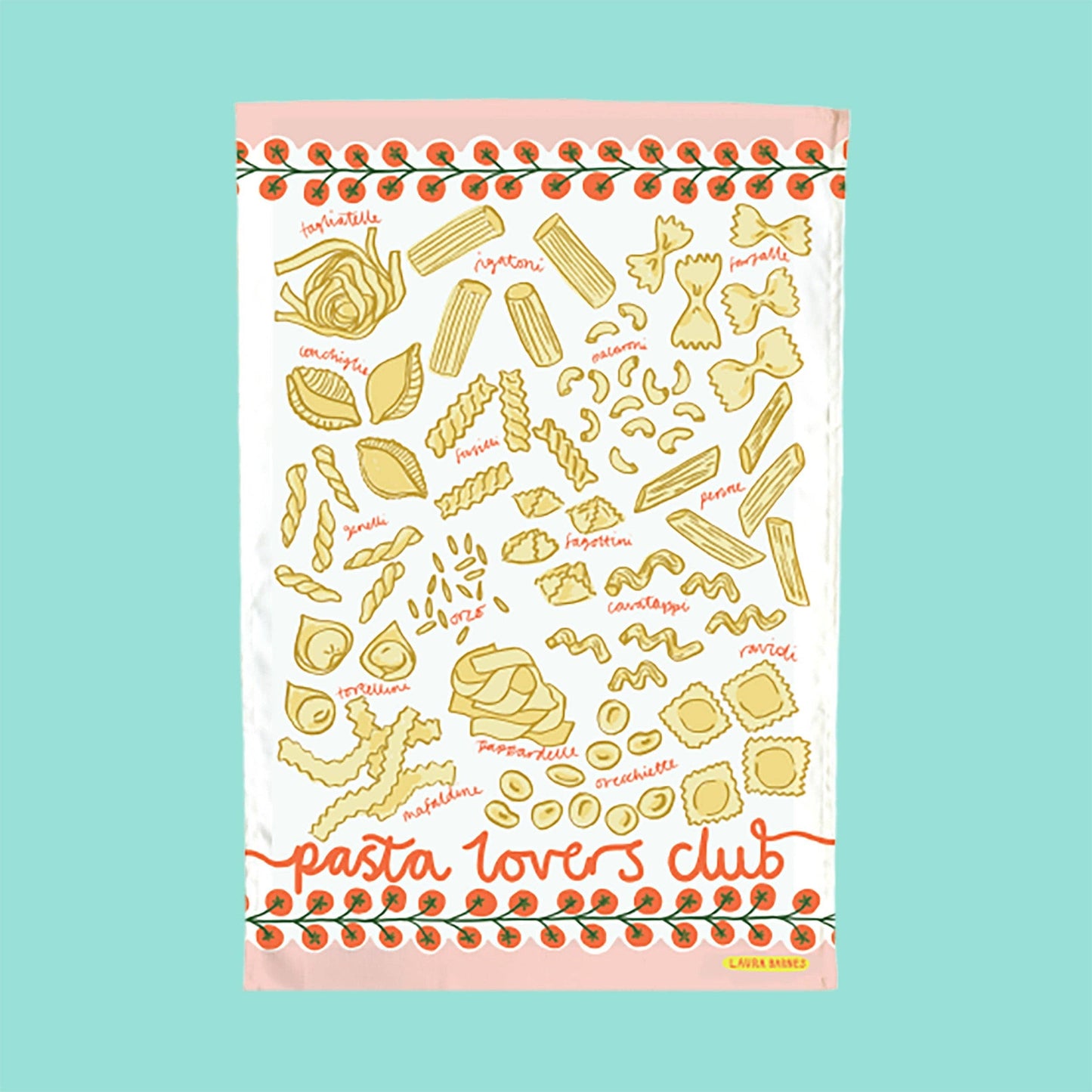 Pasta Lovers Club Organic Cotton Tea Towel
