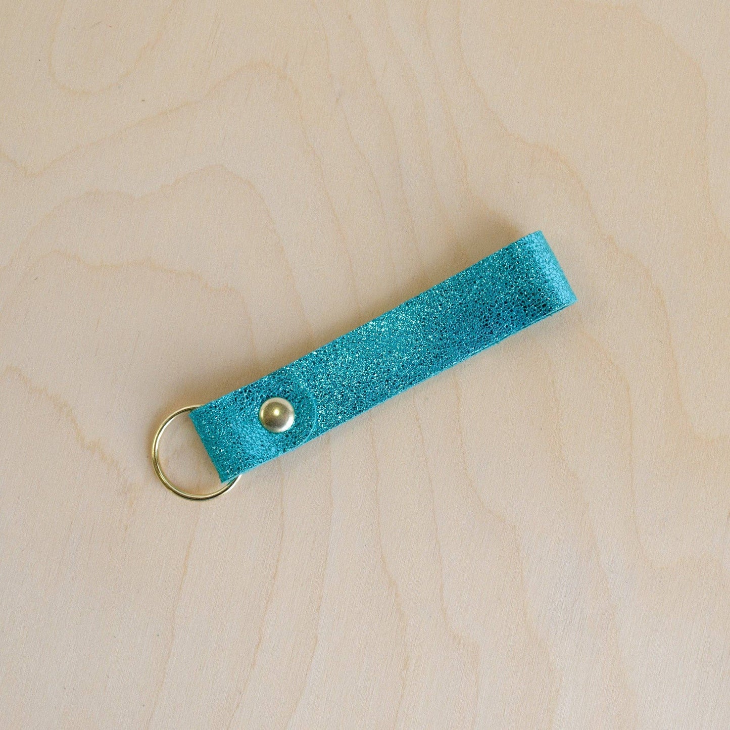 Mermaid Green Shimmer Leather Loop Keyring