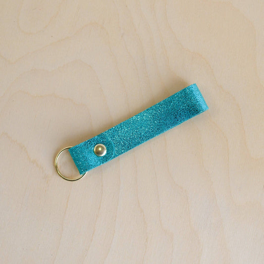 Mermaid Green Shimmer Leather Loop Keyring
