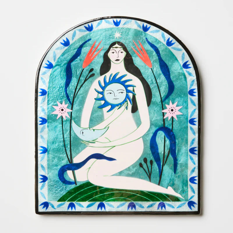 Goddess Blue Capiz Shell Tile