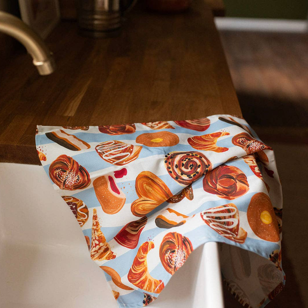 Blue Bakery & Sweet Treats Organic Cotton Tea Towel