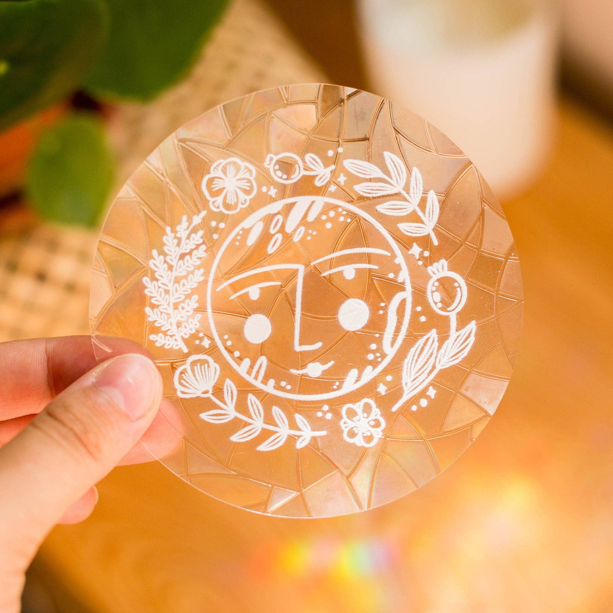 Rainbow Moon Suncatcher Sticker