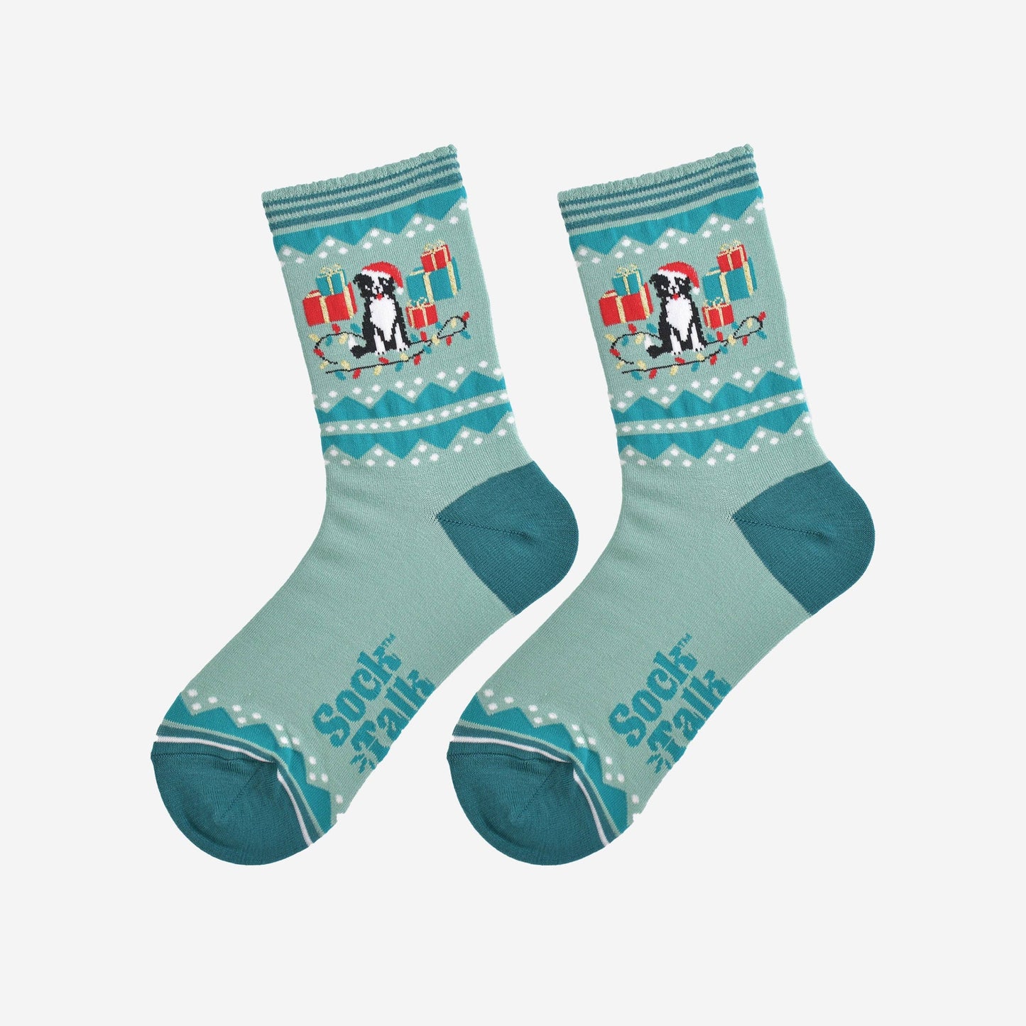 Christmas Border Collie Women's Bamboo Socks
