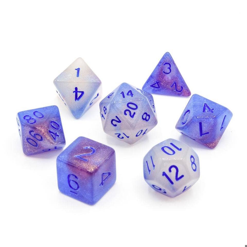 Spectral Light (Glow in the Dark) | Acrylic Dice 7-Poly Set