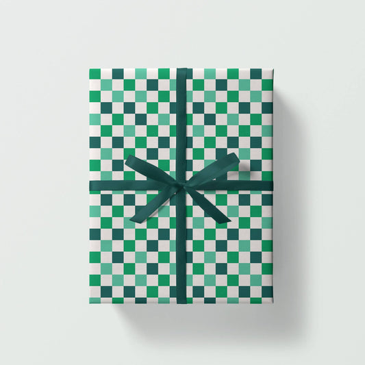 Green Checkered Gift Wrap
