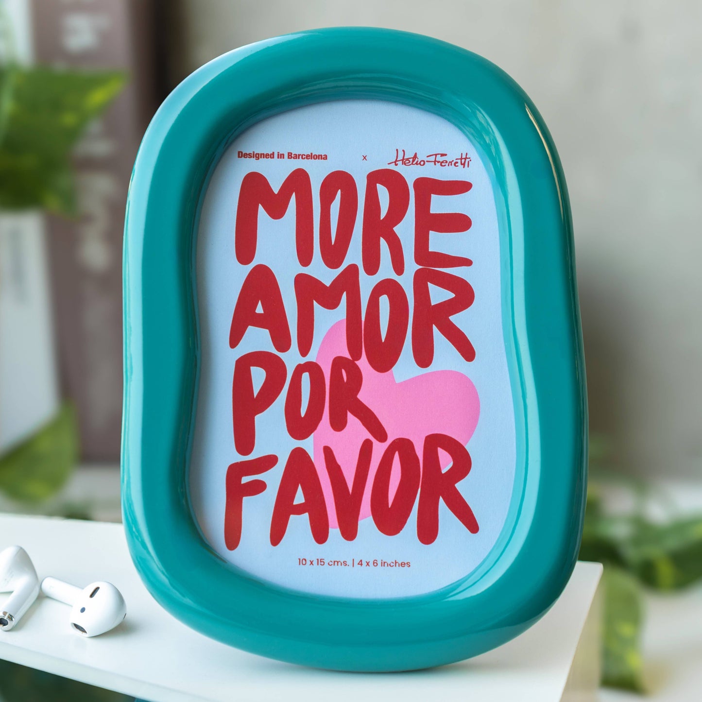 Gloss Green Organic Oval Photo Frame