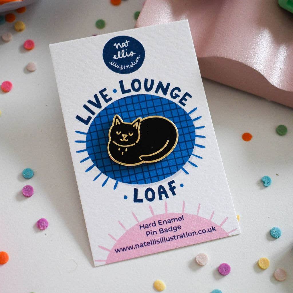 Live, Lounge, Loaf Cat - Luxury Enamel Pin