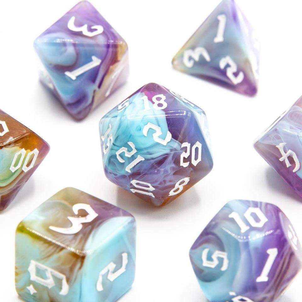 Mystic Earth Acrylic Dice - 7 Piece Set