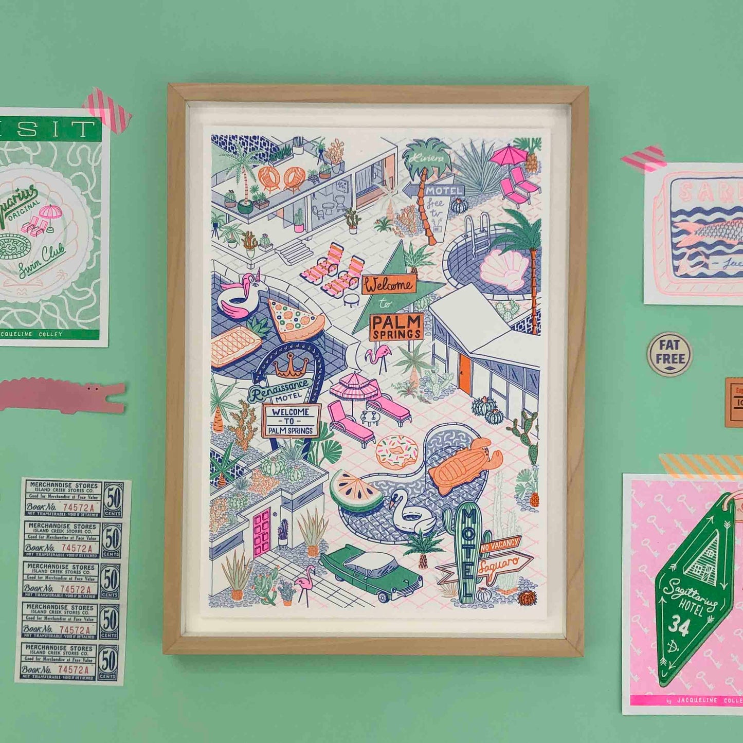Palm Springs, Architectural Risograph A4 Print