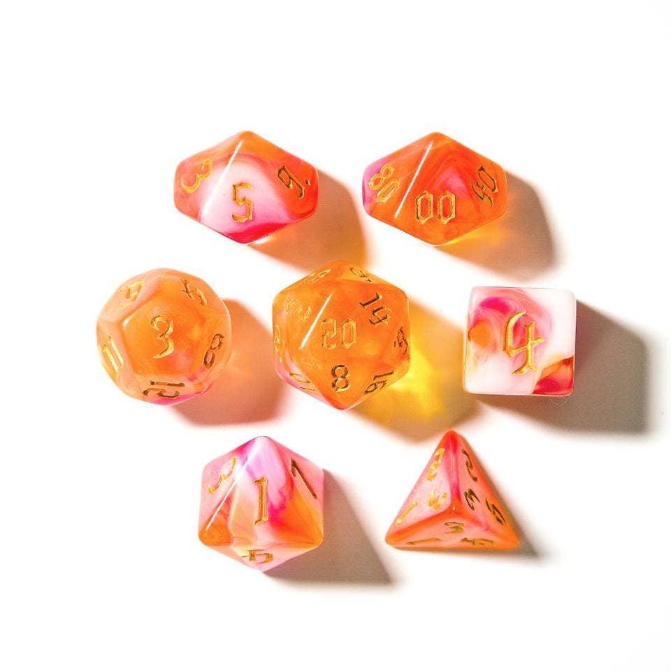 Sunset Dream | Acrylic Dice | 7-Polyhedral Set