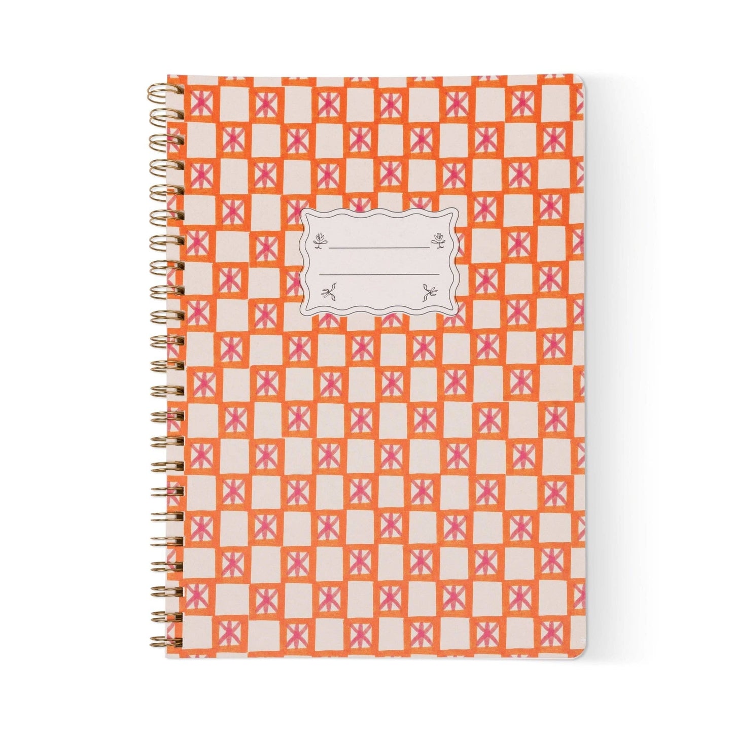 Orange Check A4 Notebook