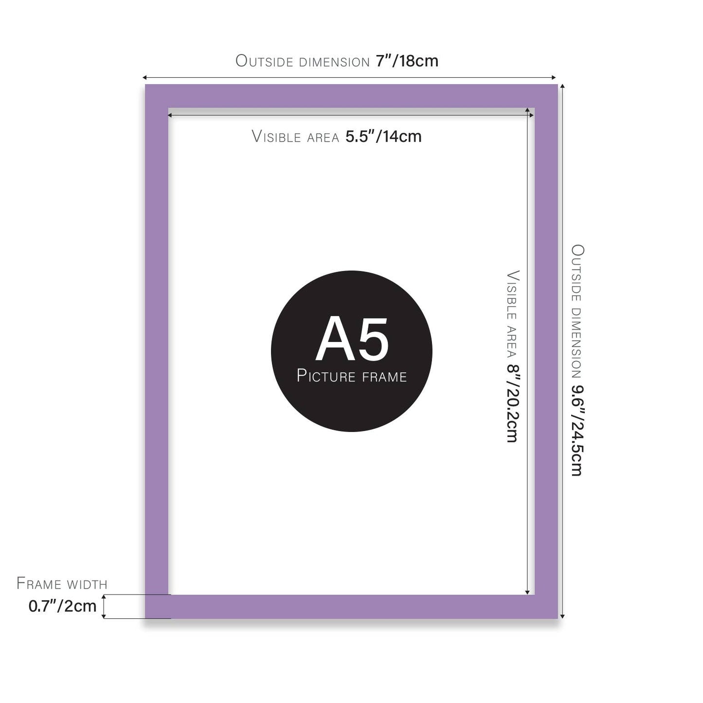 Purple A5 Picture Frame