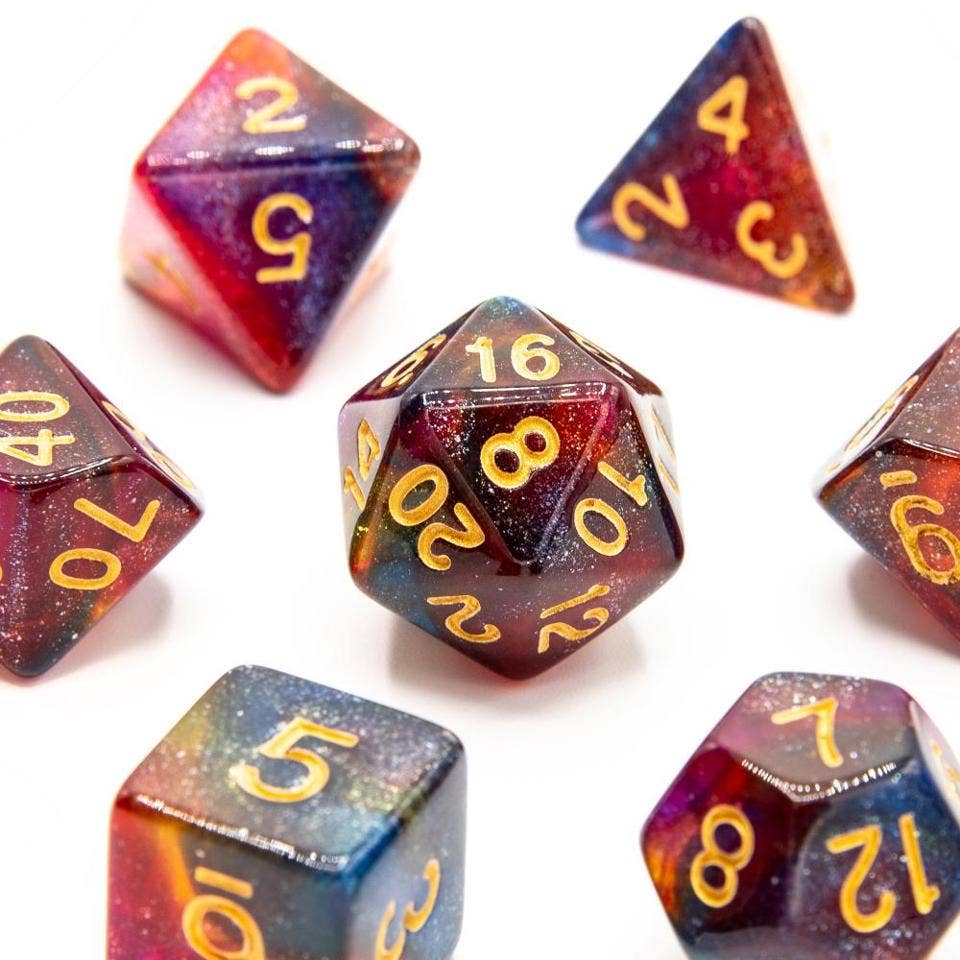 Starlight Reverie Acrylic Dice - 7 Piece Set