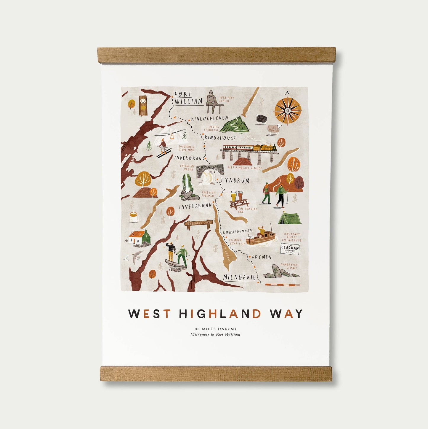 West Highland Way A3 Route Map