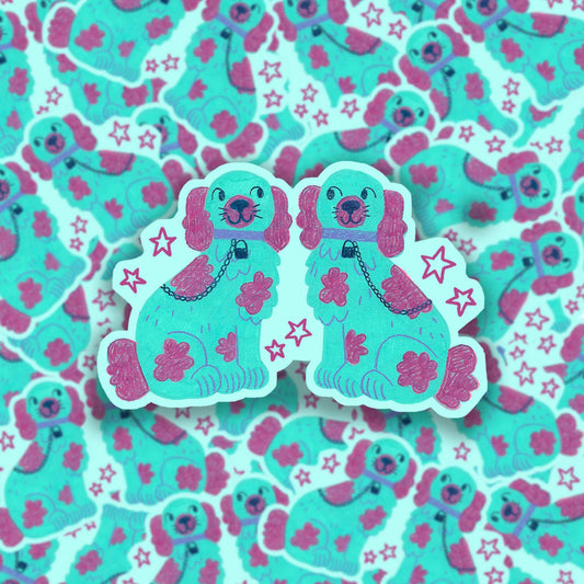 Kitsch Staffordshire Dogs Vinyl Sticker
