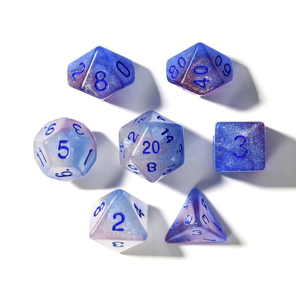 Spectral Light (Glow in the Dark) | Acrylic Dice 7-Poly Set