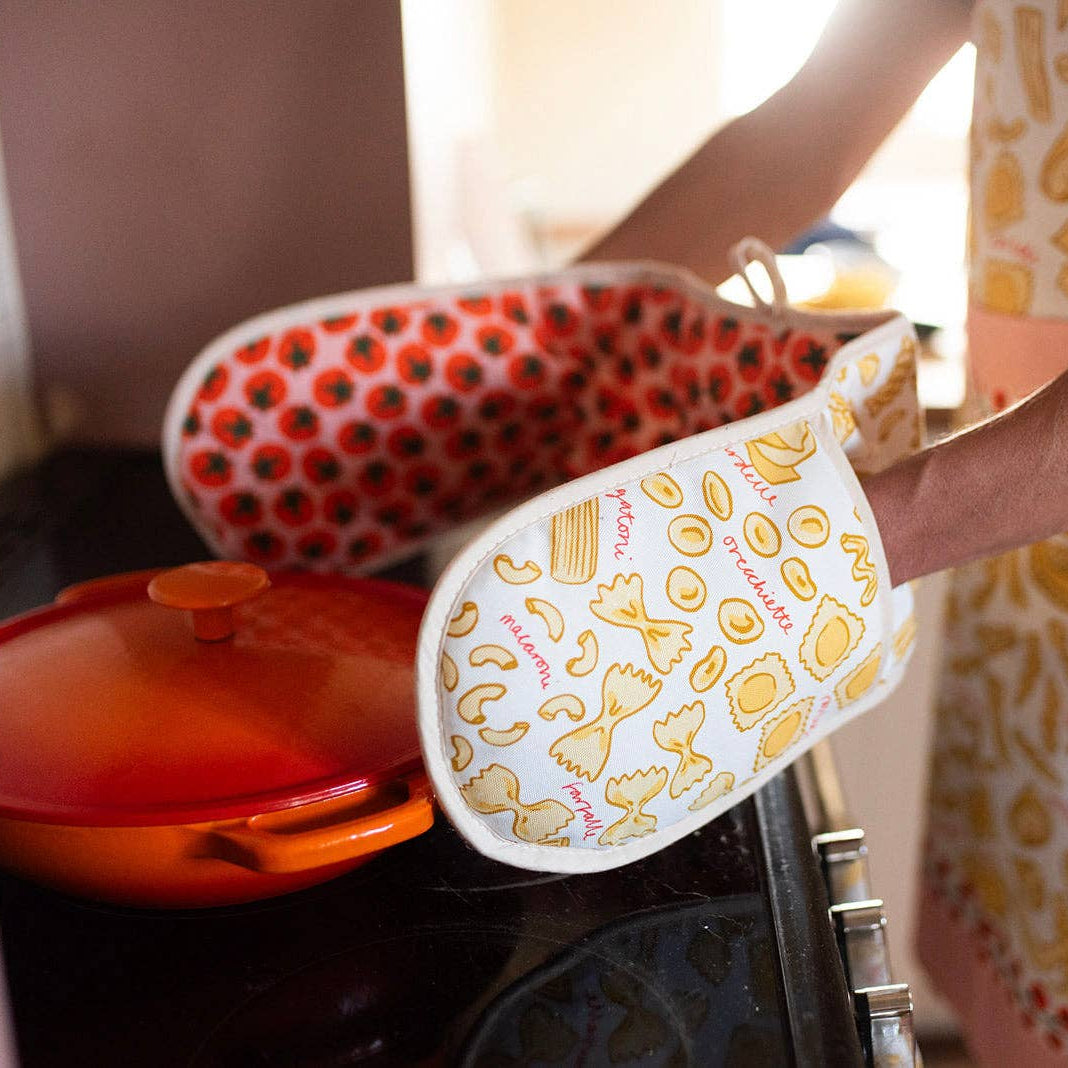 Pasta Lovers Organic Cotton Oven Gloves